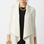 Banana Republic Ivory Knit Long Sleeve Drape Open Front Sweater S Photo 0