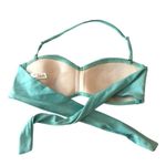 Bikini Top Halter Tie Back Twist Front Aqua Blue S Photo 1