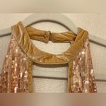 Free People  Film Noir Sequin Mini Halter Dress‎ in Rose Gold Size 6 Photo 4