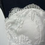 Strapless Mini Wedding Homecoming Prom Formal Dress Floral Lace No Label XS White Photo 15