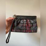 Coach VTG Y2K  C Logo Poppy Tartan Glitter Plaid Black Multicolor Wristlet Clutch Photo 5