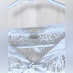 PURE Women’s Lace Ombré Macrame Long Sleeve Boho Cover Up Blouse Blue Size L Photo 3