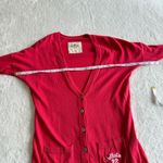 Hollister Y2K Knit Cardigan Sweater Womens S Pink V Neck Button Down Ribbed Trim Photo 5