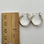 Two Tone Hoop Earrings Gold Silver‎ Twisted Design Women's Jewelry Heavy Photo 2