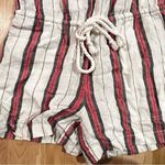 Lou & grey 100% Linen White Red and Black Striped Romper Women’s XS Photo 2
