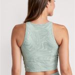 Old Navy Light Support PowerChill Longline Sports Bra Tank Green Swirl Top Photo 3
