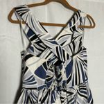 Tuckernuck Tuckernut Blue & White Linen Blend Palm Alston Midi Dress Sleeveless Size Small Photo 5