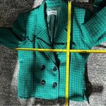 Guy Laroche Paris Vintage Womens Size S Green Black Plaid Double Breasted Jacket Photo 9