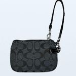 Coach NWT Black Signature Wristlet Bag in Black, Authentic Photo 1