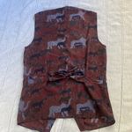Worlds Apart vintage long silk vest with bear print. Blue Size L Photo 5