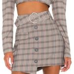 For Love & Lemons Tan Brown Asymmetrical A-line Mini Skirt Photo 0