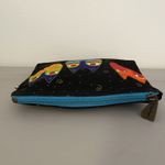 Laurel Burch Cosmetic Makeup Pouch Zippered Pouch Black Cat Faces Feline Art Photo 1