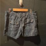 prAna  Women's Grey Blue Striped Cargo Shorts Size Medium Photo 3