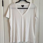 J. Jill Women’s White Short Sleeve V Photo 0