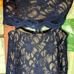 City Triangle One Piece in the Back/Two Piece in the Front Lace Gown Blue/Nude 7 Blue Size 6 Photo 8