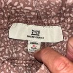 Thread + Supply Abstract Print High Waist Paper Bag Style Waistband Shorts Brown Size XS Photo 6