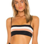 l*space L* Rebel Stripe Bikini Top in Black Size XS NWT Photo 0