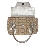 Guess ‎ Vintage Beige Silver Monogram Small Hand Bag Y2K Rare Photo 4