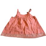 Kopal Block Print Bohemian Tank Top Shirt Blouse Bows Lace Trim Size XS NWT Red Photo 5