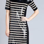Per Se  by Carlisle Sequin Striped Mini Dress Photo 0