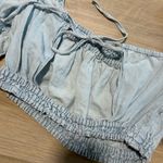 ZARA  Baby Blue Balloon Sleeve Crop Photo 3