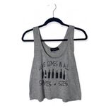 Goddess of Easton Gray Wine Lovers Cropped Tank Top Size S “Love Comes in All Sh Photo 1