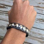 1 Row Punk Gothic studded faux leather bracelet Photo 0
