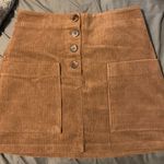 Pink Lily Taupe Corduroy Skirt Photo 0