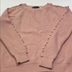 Commonwealth Pink Sweater with Pearl Accents Size L Photo 12