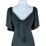 Dokotoo Black Tie Front Flutter Sleeve Mini Dress S Boho Cottagecore Festival Photo 1