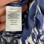 Talbots Plus 3X Blue White Print 100% Cotton Long Sleeve Button Down Shirt Photo 6