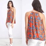 Collective Concepts  Krissa Red Blue Indian Henna Paisley Halter Blouse Large Photo 6