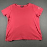 Lauren Ralph Lauren Shirt Womens 2X Pink Crewneck Short Sleeve Striped Accents Size XXL Photo 0