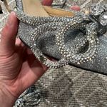 Mach & Mach Silver Glitter Double Bow Stiletto Heels Size 7.5 Photo 6