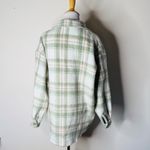 Davi & Dani  Ivory and Green Plaid Shacket Photo 5