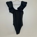 Altar'd State Elegant Black Bodysuit Ruffle Sleeves Women’s Large Minimal basic Photo 5