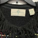 Design Options Philip Jane Gordon Sz L Embroidered Long Black Cardigan Sweater Size L Photo 6