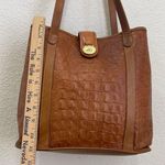 Brahmin Vintage  Brown Embossed Croc Leather Medium Tote Shoulder Bag Photo 8