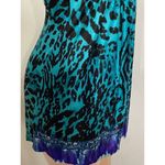 New. SKY 100% silk animal print dress with diamond belt. Normally $248 Blue Size XS Photo 5