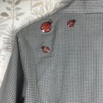 Las Olas Vtg Women's Black White Gingham Button Down Shirt Ladybug Embroidery L Photo 6