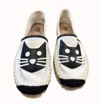 Karl Lagerfeld women’s white kitten theme espadrille shoes 10m SKU 6386 Photo 0