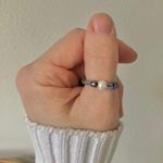 Handmade “Moxie” Pearl Bead Fidget Ring Seed Bead Spinner Tactile Elastic Boho Photo 7
