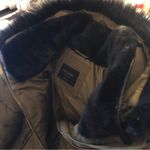 ZARA  Olive Green Puffer Leather Trim Zip Up XS Photo 8