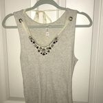 Xhilaration Beige tank top w detachable embellished medium Photo 3