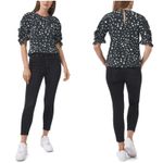 1. State  Painted Dot Puff Sleeve Top in Forest Green Photo 2