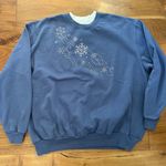 Grandmacore Sparkle Snowflake Sweatshirt, Unsized Plus Size. Blue Size undefined Photo 1