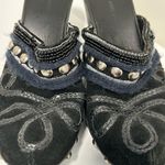 Laura Ashley Pennington Beaded Mules Black Silver Size 9 Photo 7