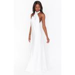 Show Me Your Mumu  Jasmine Halter Maxi Dress Ivory Luxe Satin XL Photo 7