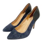 Madewell  Shoes‎ Womens Black Blue Suede Heels Cocktail Dress Work Pumps Size 9.5 Photo 0