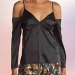 WAYF cold shoulder tie strap cami in black Photo 0